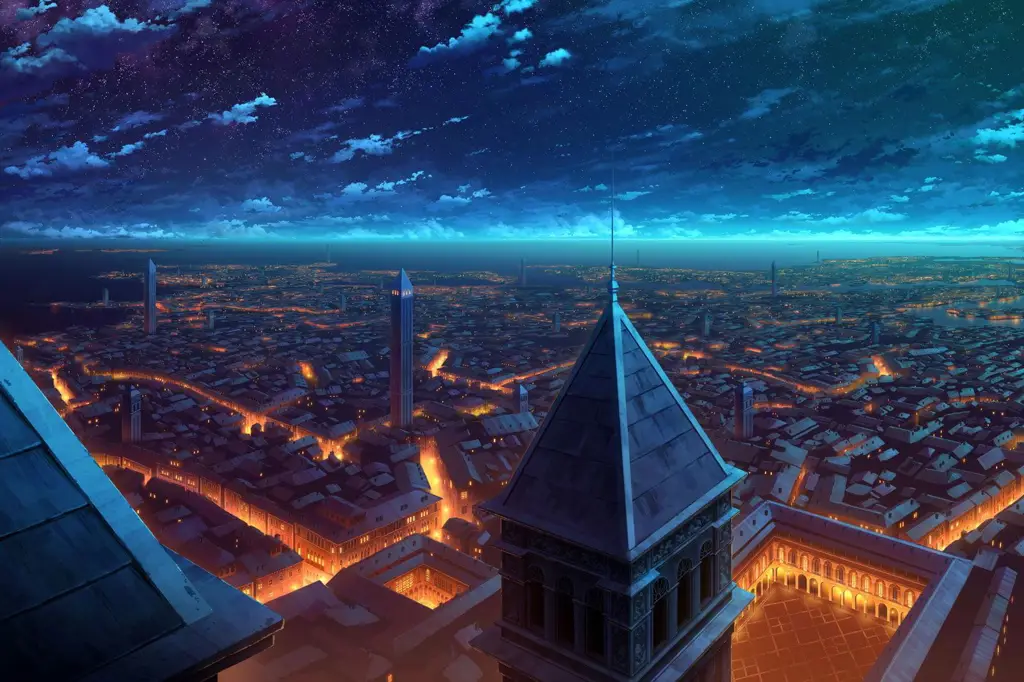Wallpaper Kota Anime Malam Hari Gambar wallpaper kota anime malam hari