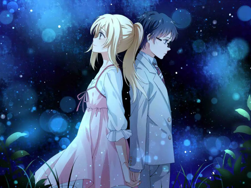 Kesedihan dan Kerinduan dalam Wallpaper Anime Wallpaper pasangan anime terpisah yang menggambarkan kesedihan dan kerinduan.