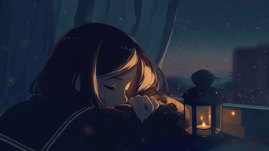 Wallpaper anime cewek sedih dengan nuansa estetis Gambar wallpaper anime cewek sedih estetis