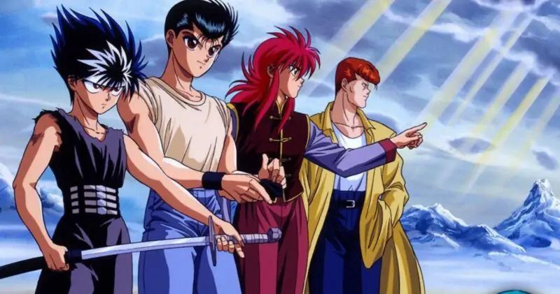 Adegan pertarungan seru antara Yusuke dan musuhnya Gambar adegan pertarungan epik Yu Yu Hakusho
