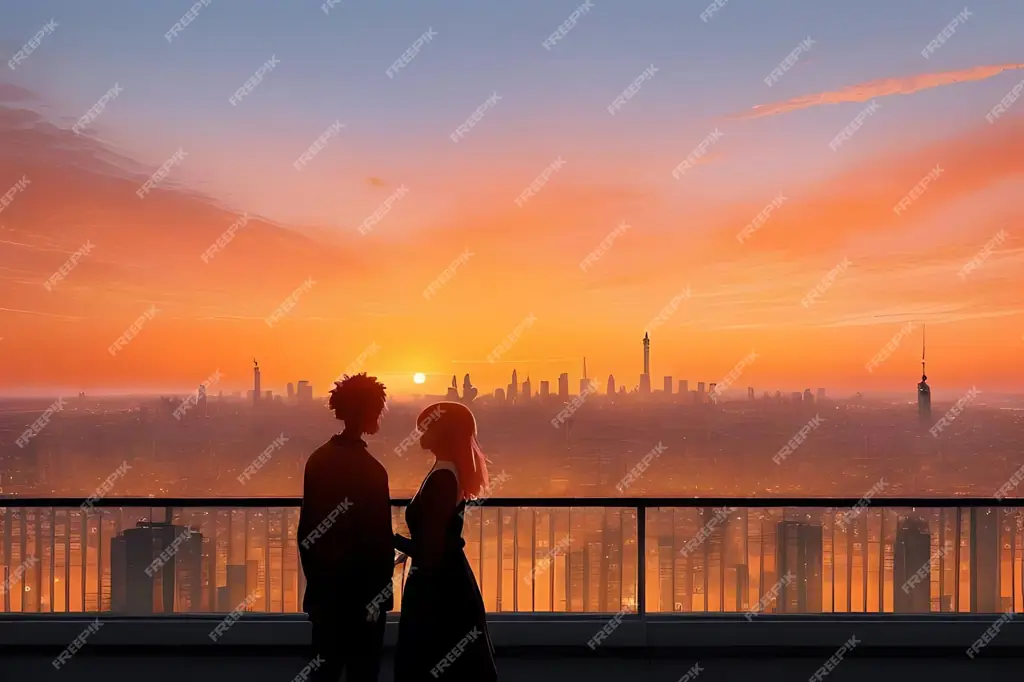 Adegan romantis dari anime dewasa Gambar pasangan anime dalam adegan romantis