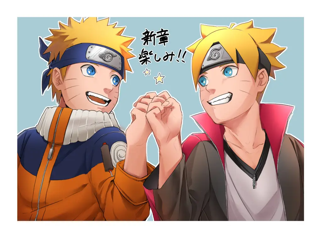 Naruto dan Boruto, Dua Generasi Shinobi Gambar Boruto dan Naruto bersama