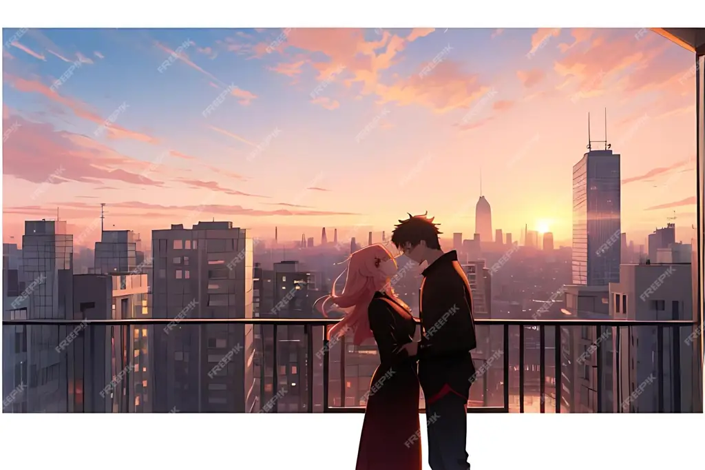 Adegan romantis dari anime Ao Haru Ride Ilustrasi adegan romantis anime