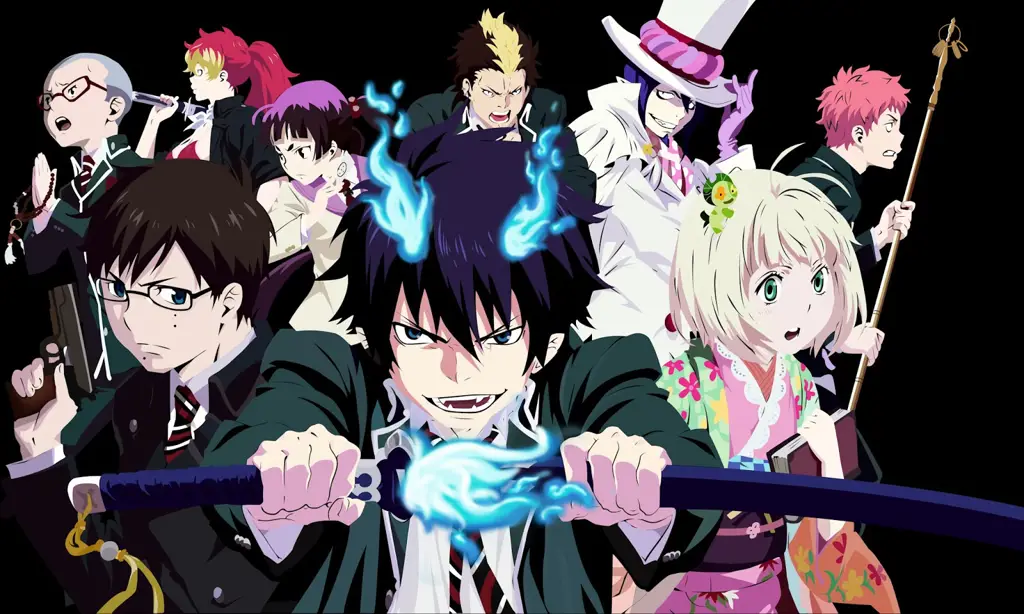 Salah satu adegan epik dalam anime Ao no Exorcist Adegan menarik dari Ao no Exorcist